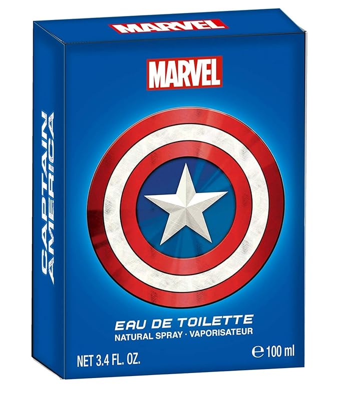 Marvel Captain America, Fragrance, for Men, 3.4oz, 100ml, Eau de Toilette, EDT, Cologne, Spray, Made in Spain, By Air Val International