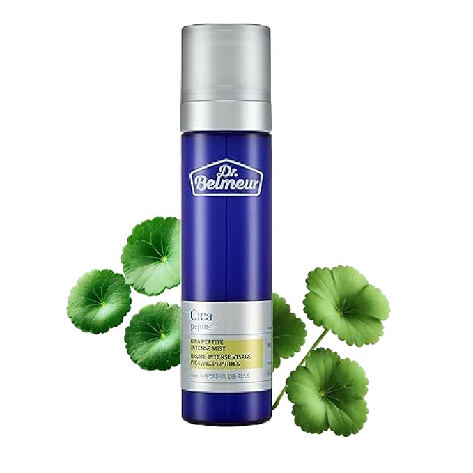 DR. BELMEUR Advanced CICA Intense Mist for Sensitive Skin (4.1fl oz) - Ultra Fine Mist for Soothe, Hydrate. Korean Skin Care. Centella Asiatica, Betaine.