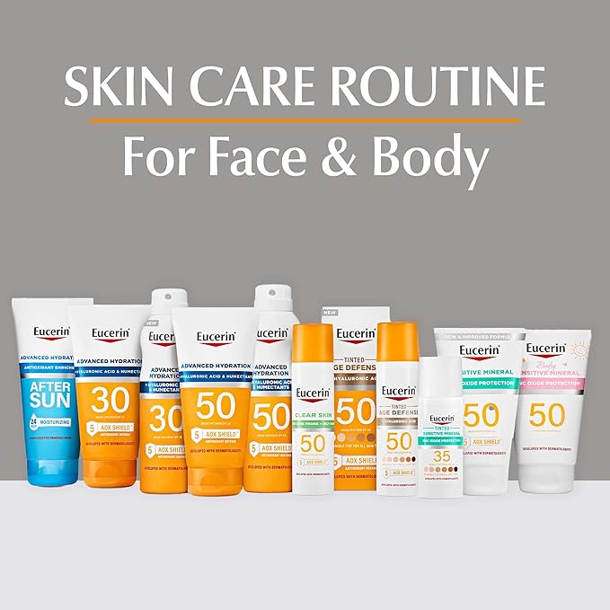 Eucerin Advanced Hydration Skin Care Set, Advanced Hydration Sunscreen Lotion SPF 30, 5 Fl Oz Tube + Advanced Hydration After Sun Lotion, After Sun Care for Dry, Sun-Stressed Skin, 6.8 Fl Oz Tube