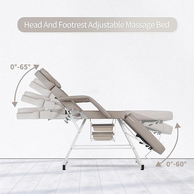 Tattoo Chair for Client Facial Chair Adjustable Multipurpose with Hydraulic Stool for Esthetician Beauty Spa Tattoo Eyelash Equipment Gray