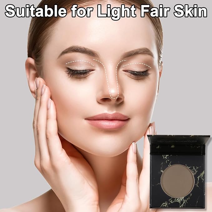 Matte Contour Palette, Face Sculpting Grey Contour Powder Palette for Light Fair Skin, Cool Toned Face Bronzer Makeup Contouring Palette, Buildable Matte Bronzer, 01#Grey Brown