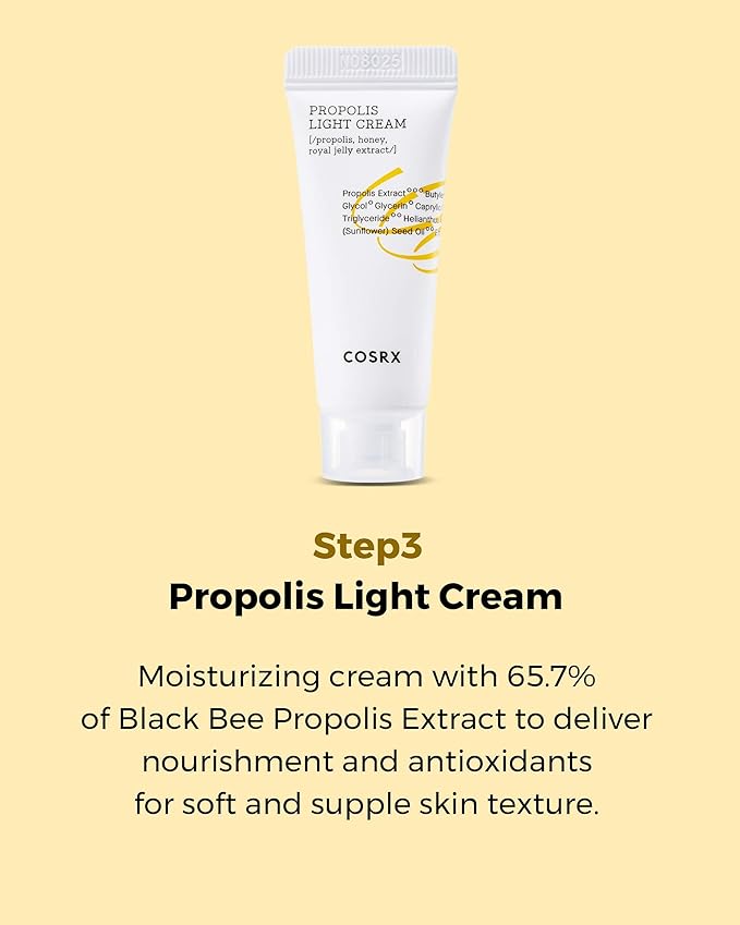 COSRX Honey Glow Kit, Korean Skin Care Set with Propolis Facial Toner, Serum, & Cream, Mini Travel Essentials, Moisture, Hydration, Nourishment, Travel Size Gift, Stocking Stuffers, Holiday Gift set