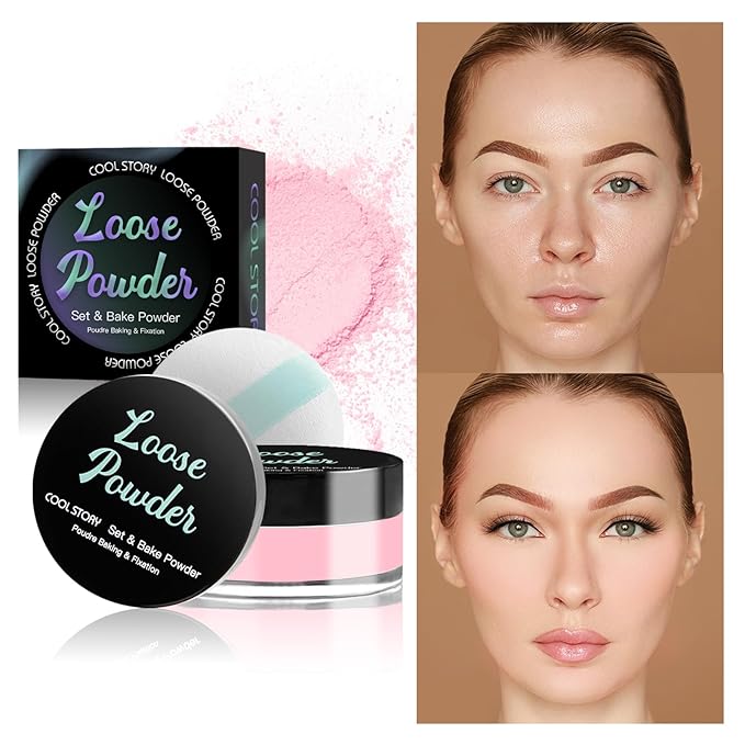 Loose Setting Powder, Bake Makeup Powder Full Coverage Matte Finish (Cakea, 6g/O.21oz)