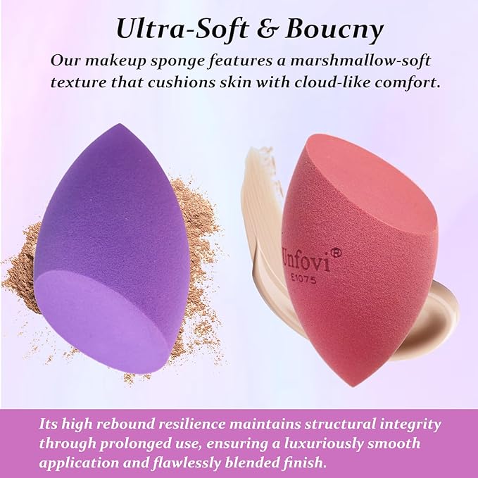 7-Pack Makeup Sponges Set - Angled Teardrop Beauty Blenders, Non-Latex Ultra-Soft & Quick-Dry, Hygienic Cosmetic Sponges for Seamless Liquid/Powder Blending (Multicolor)