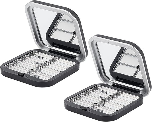 NICENEEDED 2 Pcs Empty Eyeshadow Palettes, 8 Grids