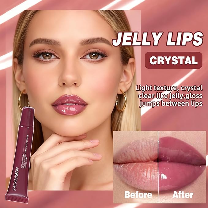 Lip Jam Hydrating Lip Gloss | Glitter Glossy Plumping Lipgloss | High Shine Glass Finish Nude Colors Shiny Jelly Liquid Lipstick for Women and Girls (5 Colors Set)