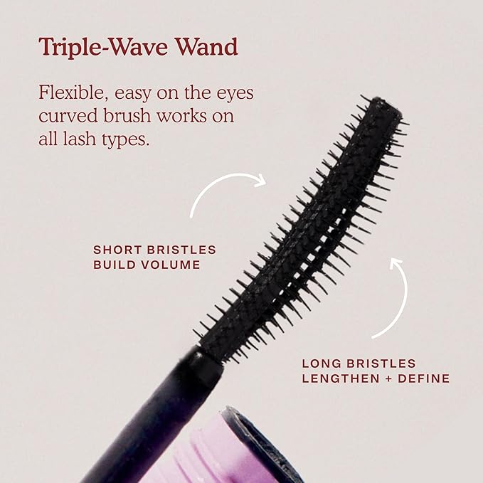 Tower 28 MakeWaves Mascara - Volumizing and Lash Lengthening Water-Resistant Mascara - No Clumping or Flaking - for Sensitive Eyes – Jet Black