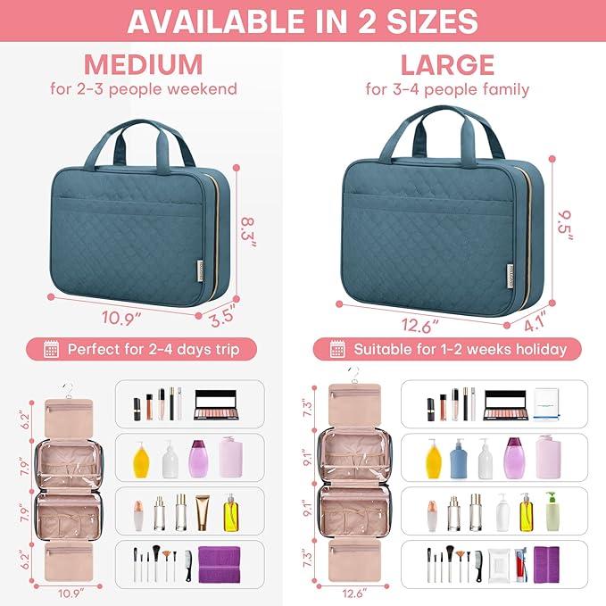 Travel toiletry bag for women,