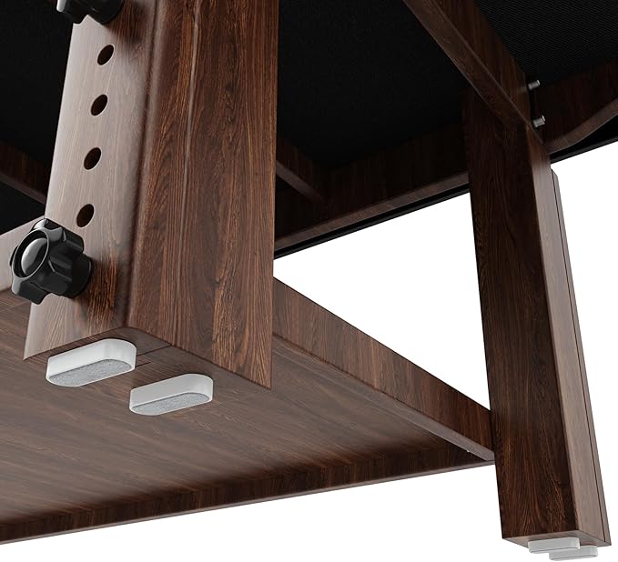 pouseayar Stationary Massage Table with Adjustable Height Legs for Treatment, Physical Therapy, Spa Facial Professional Massage Bed, Black PU Leather 31.5'' Wide - 700LBS Load, Heavy Duty Wood Frame