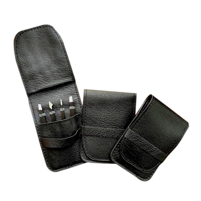 [4+1 Pieces] Tweezers Set with Travel Case, Great Precision Upgrade Professional Anti-rust Alloy Tweezers for Women & Men Multi-purpose as Eyebrows Facial Hair Ingrown Hair Removal