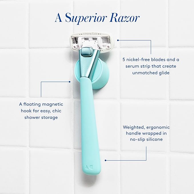 Women's Razor Shave Kit, 1 Mint Razor Handle + 6 Blade Refills