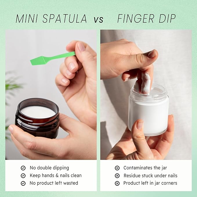 Pana 100pcs Cosmetic Make Up Disposable Plastic 2.5" Spatulas Skin Care Facial Cream Mask Spatula (100 Pieces in a Container) (APPLE GREEN)