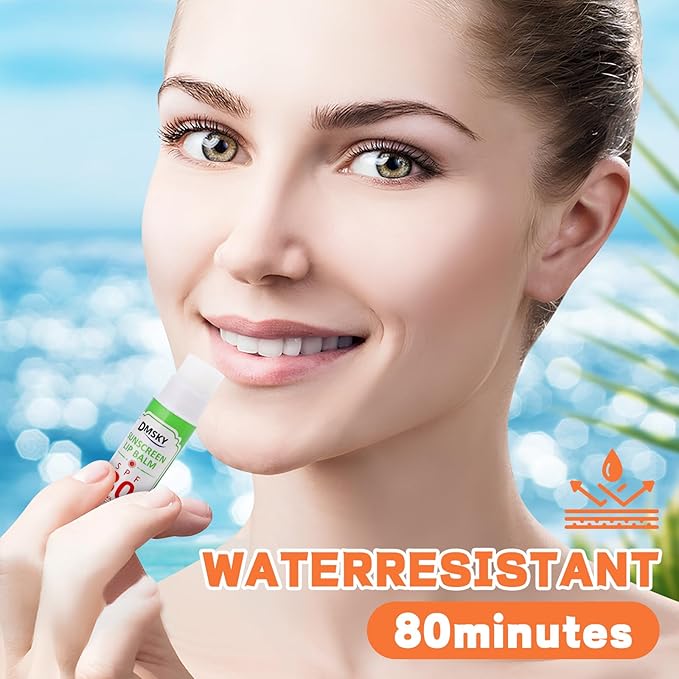 DMSKY SPF 30 Lip Balm Bulk 32 Pack, Sunscreen With Broad Spectrum UVA/UVB Protection, Travel Size Sunblock