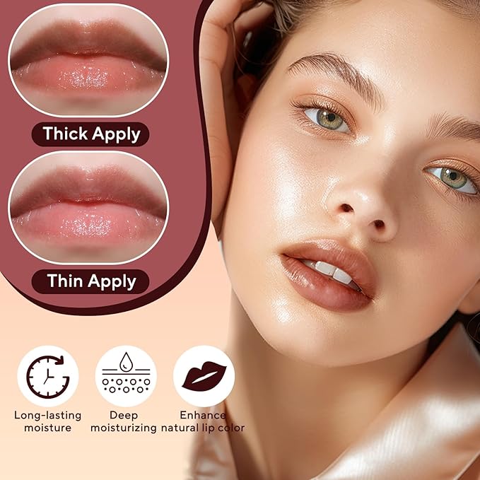 Honey Lipstick Tinted Lip Balm, Sheer Lightweight Lip Stain for All Skin Tones, Moisturizing Nourishing Lipstick for Women All Skin Tones, a Hint of Natural Cherry Tint, Pack of Black & Pink