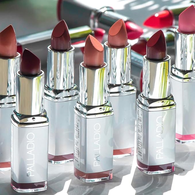 Palladio Herbal Lipstick, Rich Pigmented and Creamy, Infused with Aloe Vera, Chamomile & Ginseng, Prevents Lips from Drying, Combats Fine Lines, Long Lasting Lipstick, Angelica