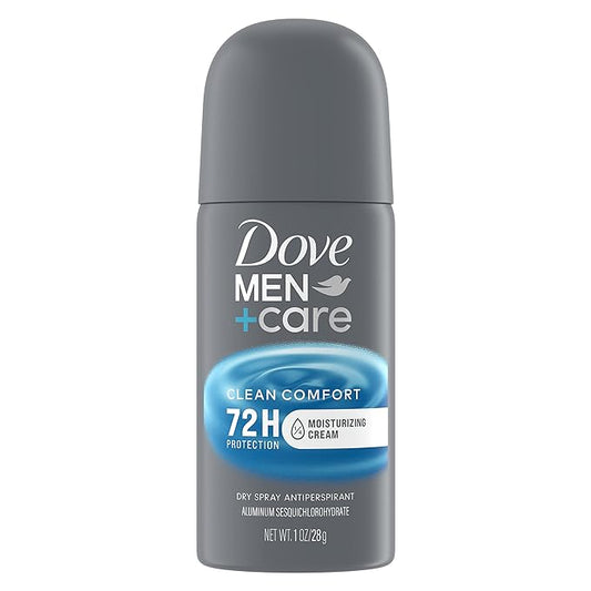 Dove Men+Care Antiperspirant Deodorant Dry Spray Clean Comfort 24 count For Men 72-hour Sweat and Odor Protection with Triple Defense Technology 1 oz