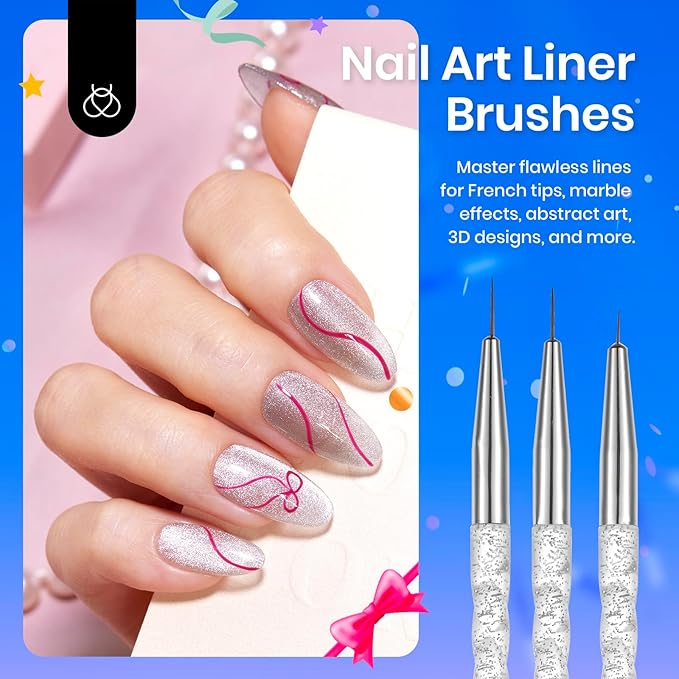 Beetles 31pcs Nail Art Brushes, Dotting Tools, Nail Art Pens, Dust Brush, Striping Liner Fingernail Drawing Pens with Palette Holder All in One for Starter Manicure Design Set