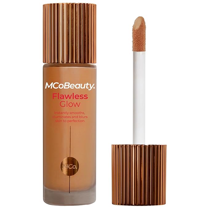 MCoBeauty - Flawless Glow Luminous Skin Filter - 6 Medium Dark Shade - 4-in-1 Multi-Use Formula that Contains Squalane - Includes Doe Foot Applicator - Liquid Illuminator