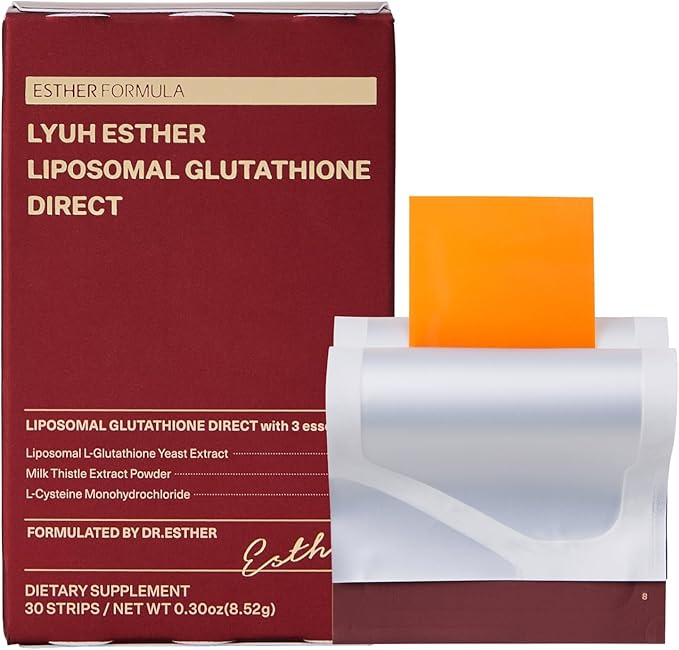 ESTHER FORMULA Liposomal Glutathione Direct (284mg*30strips) Glutathione Strips, Enhanced-Absorption, Korean Beauty Supplement Made in USA for antioxidant, Even Skintone, K-Beauty