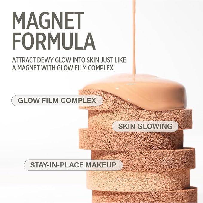 KEYTH PINK MAGNET CUSHION #01 IVORY BEIGE (15G, 0.52 OZ.) / Magnetic Adherence, Dewy Radiance, 77% moisture essence, Glow Film Complex, Skin Film Polymer