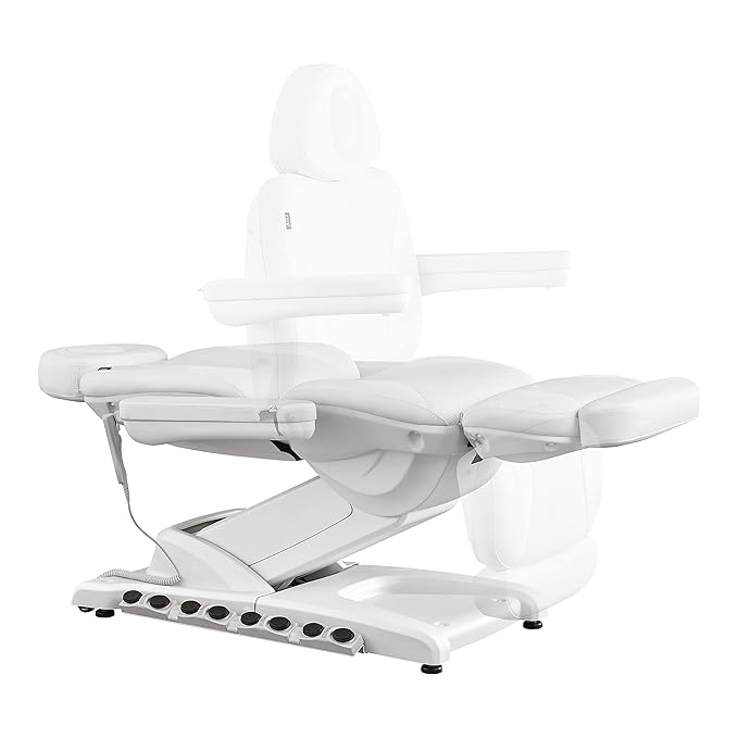 Dir Spa Full Electrical 4 Motor Facial Beauty Bed - Doctor, Tattoo, Medical, Podiatry Chair with Thermal Heated Seats Apollo, White