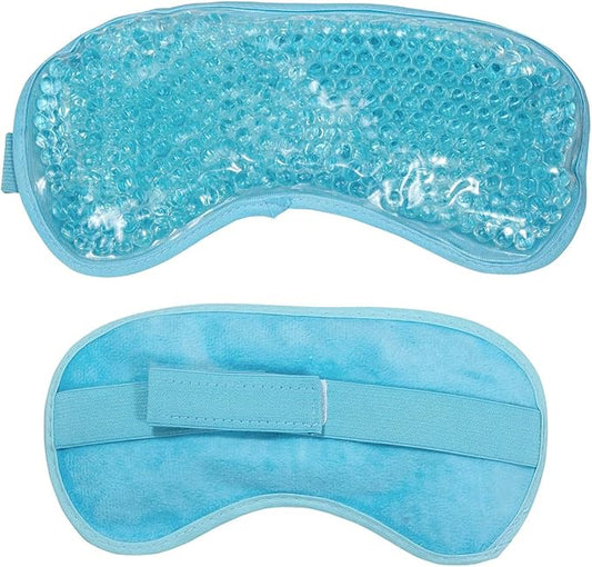 Cooling Eye Mask Reusable Gel Eye Mask for Puffy Eyes,Ice Eye Mask Cold Eye Mask Frozen with Plush Backing for Headache,Migrain,Stress Relief-Color Pastel Blue
