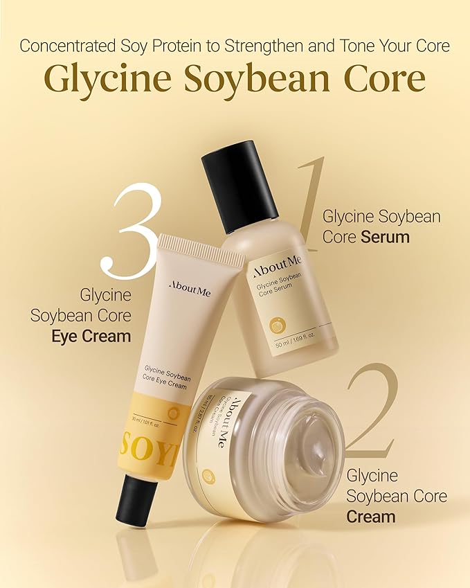 About Me Glycine Soybean Core Eye Cream – Korean Multi-Zone Eye Treatment for All Skin Types – Daily Firming Care with Concentrated Soy Protein & 13 Peptides – Korean Skin Care – 0.51oz, 15ml