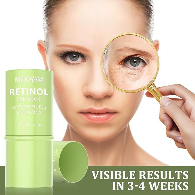 Retinol Eye Cream Brightening Eye Stick Anti-aging Eye Cream for Dark Circles and Puffiness Dark Circles Under Eye Treatment Under Eye Cream Puffy Eyes Treatment Firm Eye Bags Treatment for Men Women