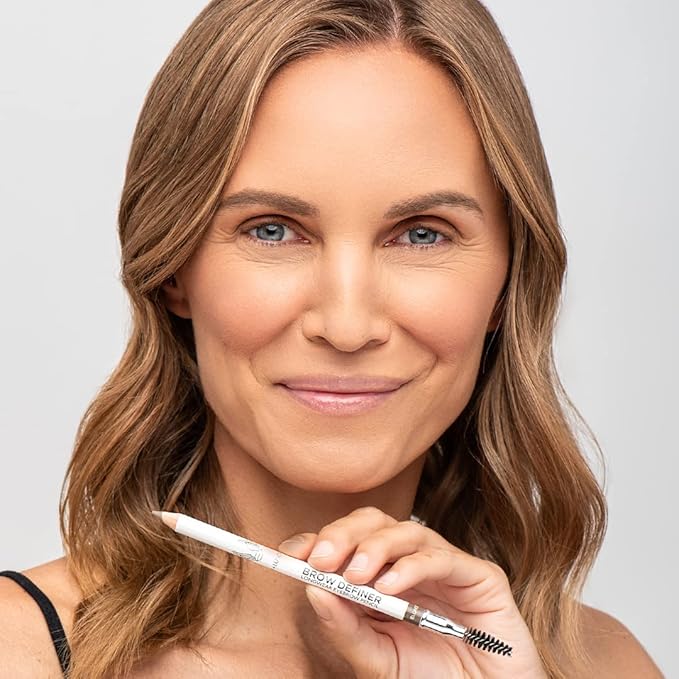 True + Luscious Brow Definer Pencil - Pomade & Powder Combo With Organic Castor Oil - Fills, Shapes Eyebrows - Waterproof - Taupe (Universal)