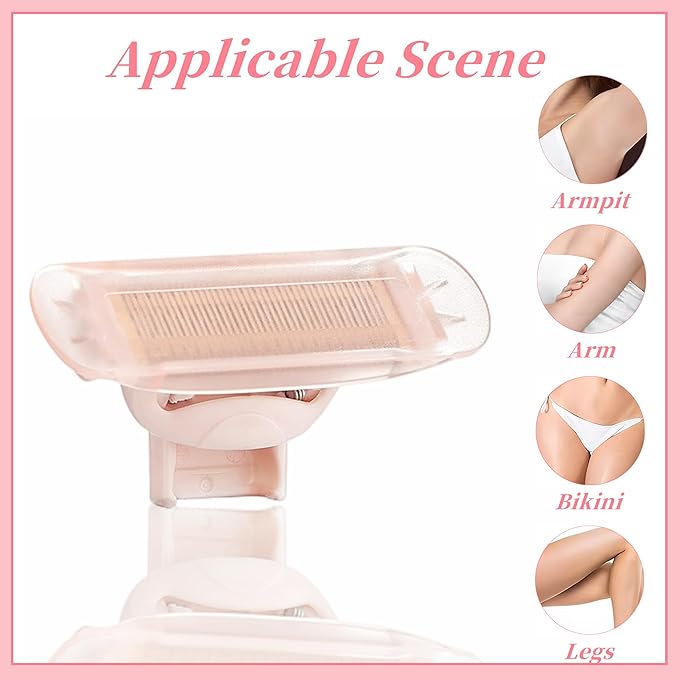 Razor Replacement Heads Compatible with Flawless Nu Razor,Body Replacement Heads for Finishing Touch Flawless Razor for Women,Hair Remover Replacement Head with Covers,Rose Gold Pack of 2.