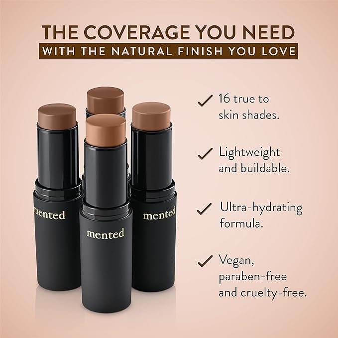 Mented Cosmetics Stick Foundation Make Up, Concealer & Contour Stick for Medium Deep Skin, Cream Foundation for Black Women Makeup, Vegan and Cruelty Free, M40