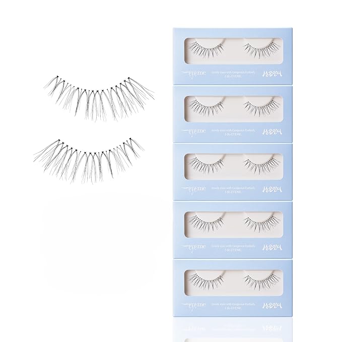 EYEME Eyelash x Artist Collaboration NO.11 Pure – 5 Set Pack, Natural False Eyelashes, Lightweight Cat Eye Lashes for a Minimalist Look, Soft Lashes for Everyday Use, K-Beauty