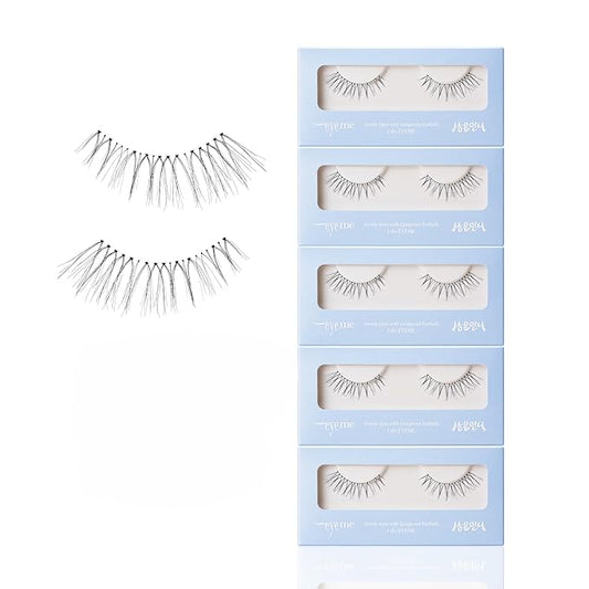 EYEME Eyelash x Artist Collaboration NO.11 Pure – 5 Set Pack, Natural False Eyelashes, Lightweight Cat Eye Lashes for a Minimalist Look, Soft Lashes for Everyday Use, K-Beauty