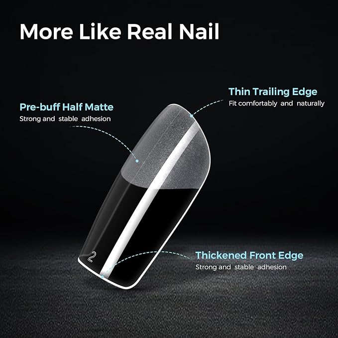 TOMICCA Short Square Nail Tips Acrylic Nails 240Pcs Acrylic Nail Kit Gel Nail Tips 12 Sizes Pre-shape Short Clear Fake Nails for Nail Extension Art Home DIY