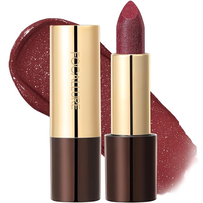 FOCALLURE Glisten Opal Shine Lipstick, High Impact Lip Color, Moisturizing Tinted Lip Balm, Lightweight & Hydrating Formula for Lip Care, KILLER QUEEN