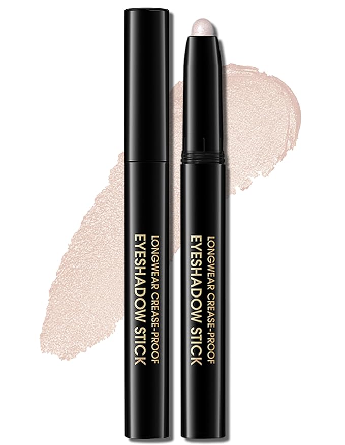 Erinde Waterproof Eyeshadow Stick, Cream Eye Shadow Stick, Long-Lasting, Crease-Proof, Cream to Powder Buildable & Blendable Eye Shadow Pencils Crayon, Vegan & Cruelty-Free, 06 Oyster