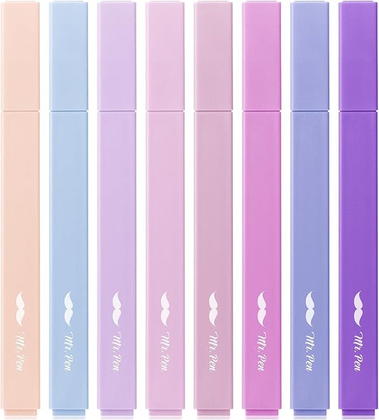 Mr. Pen- Aesthetic Highlighters, 8 Pack, Chisel Tip, Shades of Purple, Cute Highlighters Assorted Colors, Highlighter Set
