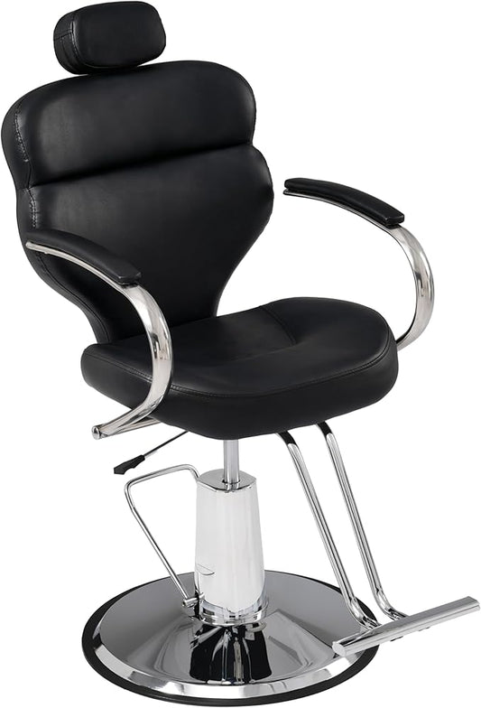 Reclining Barber Chair Salon Chair for Hair Stylist, Heavy Duty Hydraulic Pump Barber Chair Seat Height 41-46", 360° Rotation, Tattoo Chair Shampoo Beauty Salon Equipment For Barber Hair Shop