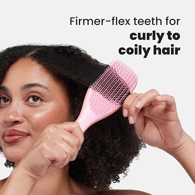 Tangle Teezer Ultimate Detangler Curly Hair Brush, Dry & Wet Hairbrush, Reduces Frizz & Breakage, for 3C to 4C Curly Hair Types, Pink Mango