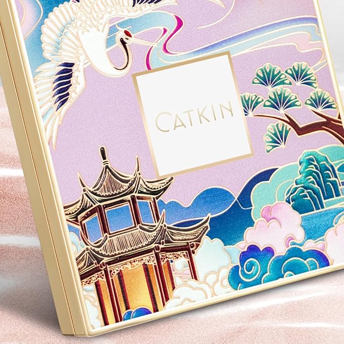 CATKIN Cheek Powder Blush Baked Pink Makeup Blusher Creamy Light Weight Natural Finish 10g (C06 Misty Rain)