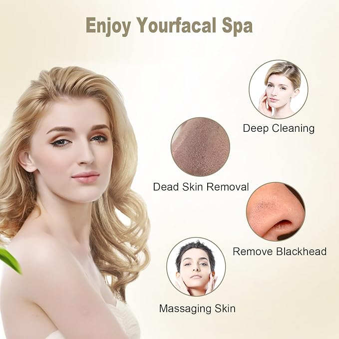 Elitzia 5-Piece Skin Care Brush Set for Electric Facial Cleansing Brush Pore Cleaning Exfoliating & Massage Attachments Wool Foam Rub Stone Facial Brush Gentle for All Skin Types