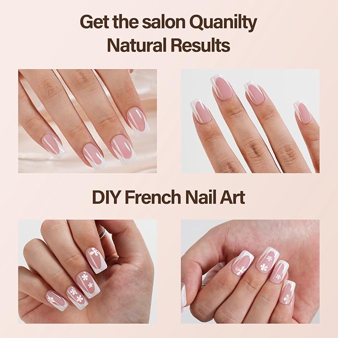 Vansiho Deep French Gel Nail Tips, 150Pcs Short Square Gel Nail Tips, Pink French Tips Press on Nails, Soft Gel Nails French Square Gel Tips, Fake Nails for Nail Art DIY 15 Sizes