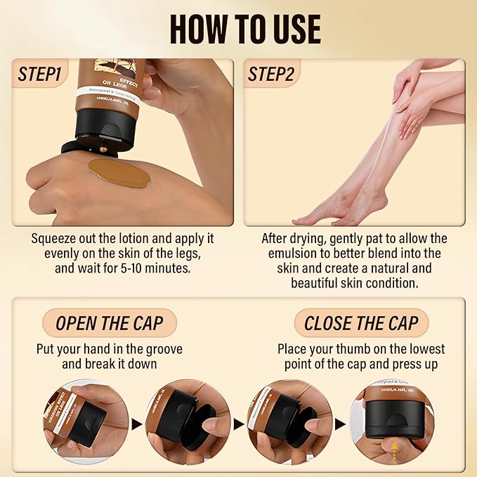 Legs Makeup Waterproof with Brush, No Transfer Body Concealer, Coverage for Vein, Scar, Tattoo for All Skin Tones, 100ML (FAIREST GLOW)