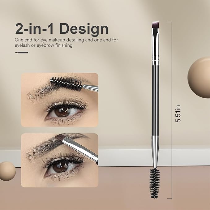 Eyelash Comb Lash Separator Tool Brow Brush & Lash Spoolie Professional Eye Makeup Tools (4 Pieces Set)