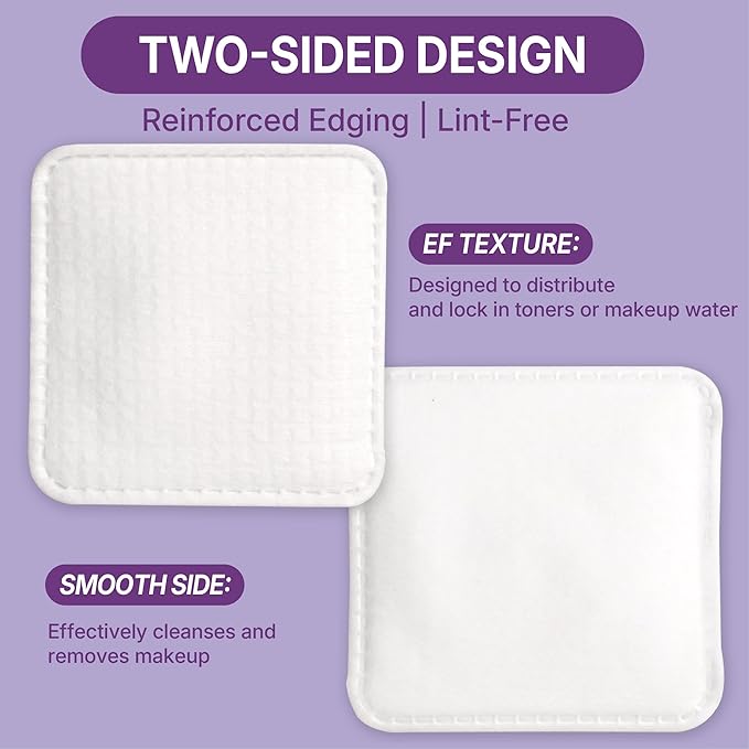 100% Cotton Pads 140PCS, 3x3 Inch Extra Large Triple-Layer Makeup Remover Pads, Soft Lint-Free Cotton Pads for Face Cleansing & Skincare
