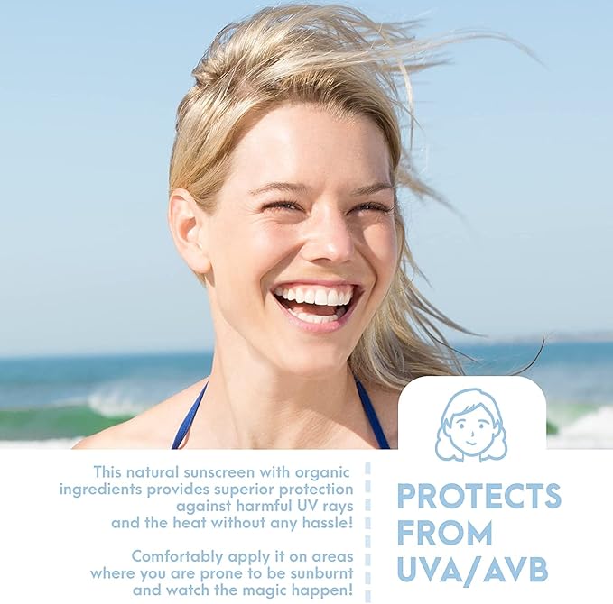 SPF8 Broad Spectrum Natural Sun screen, Soothing and Hydrating Mineral Sunscreen, Vegan, Paraben-Free Sunblock, Water-Resistant Sunscreen for Face and Body, 6oz - Natural Tone Organic Skincare