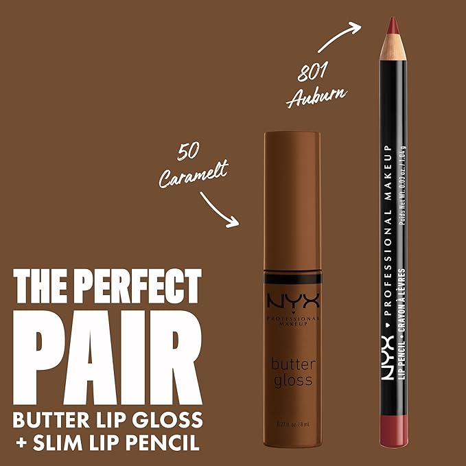 NYX PROFESSIONAL MAKEUP Butter Gloss Brown Sugar, Non-Sticky Lip Gloss - Caramelt (Medium Brown)