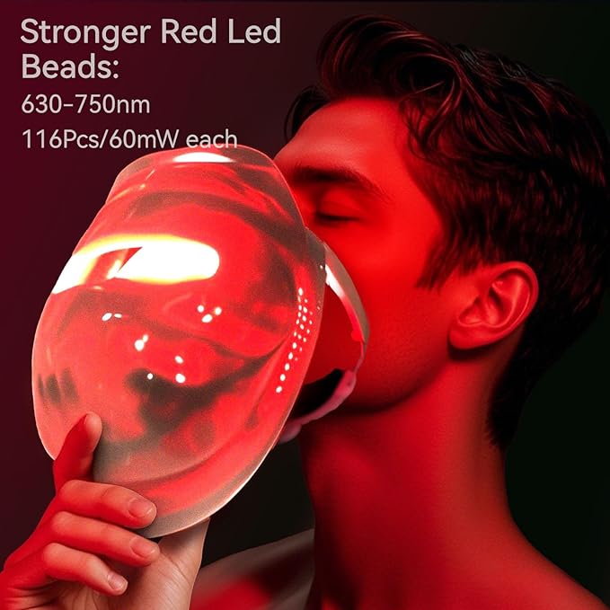 Nualux Red Light Therapy Led Facial Mask-Photons Facial Skin Care Machine LED Beauty Mask Therapy Machine -HK207
