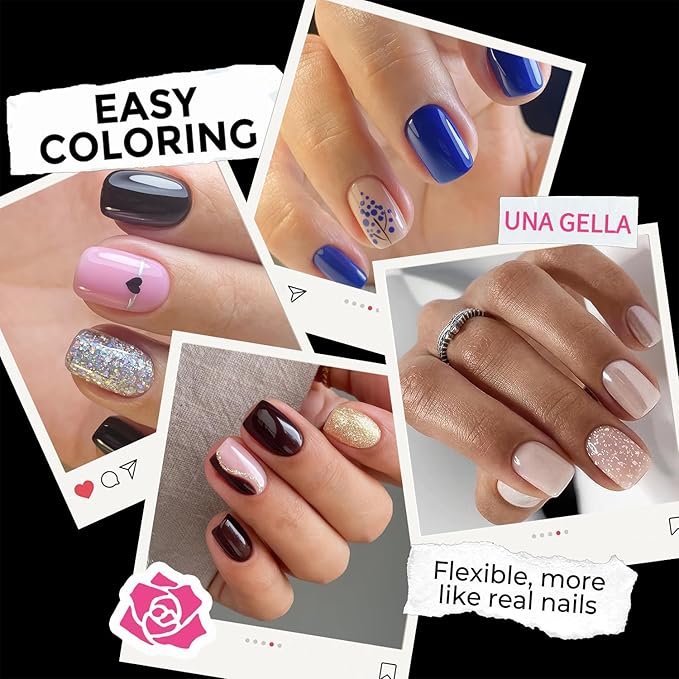 UNA GELLA Extra Short Square Nail Tips XS 216pcs Pre-shape Extra Short Square Press on Nails Gel Tips Full Cover Acrylic Nails False Nails For DIY Salon 12 Sizes