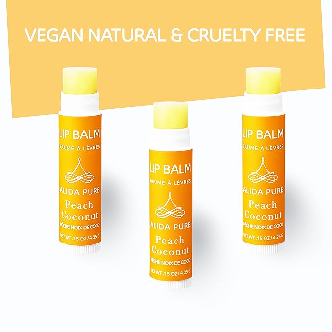 Peach Coconut Lip Balm Collection, Vegan Lips,